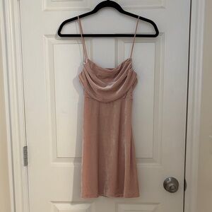 Urban Outfitters Blush Velvet Mini Dress